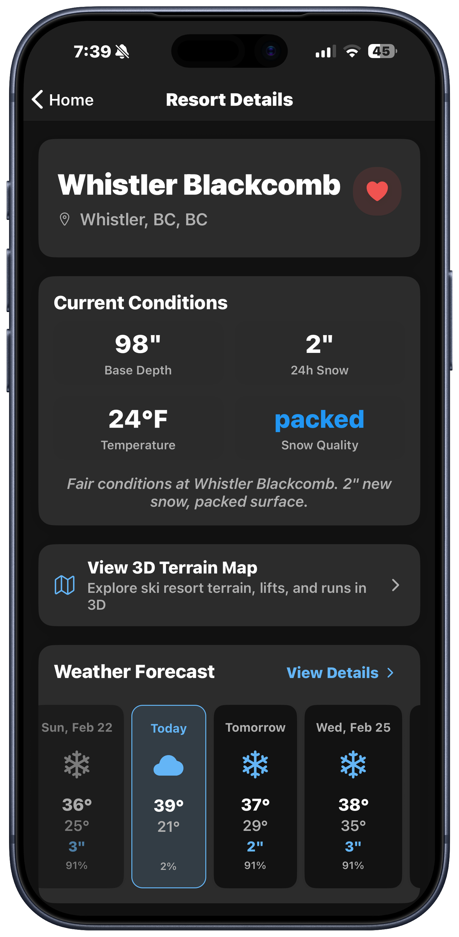 Live Snow Conditions